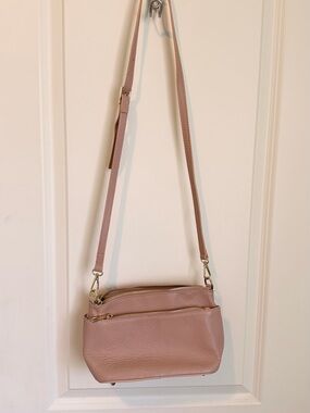 Classic Blush Crossbody Bag with Adjustable Strap